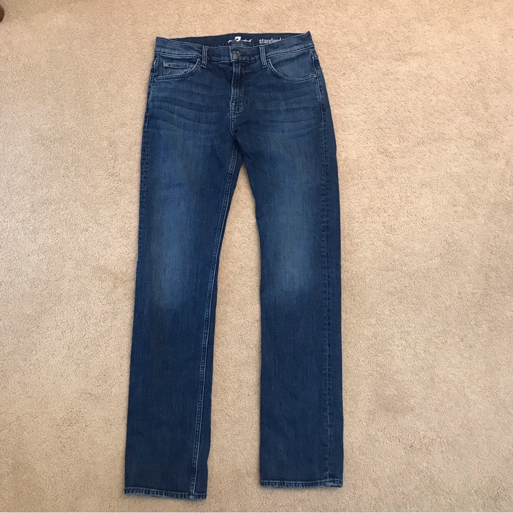7 For All Mankind Men's Indigo Straight Jeans
